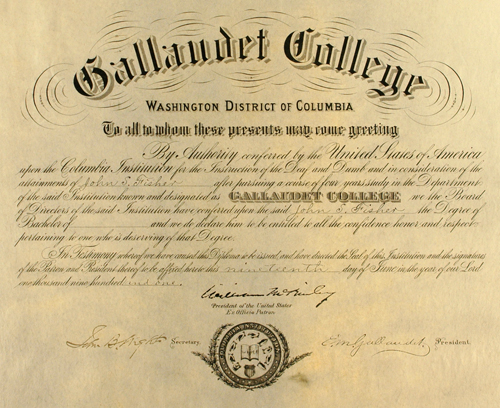Who Signs the Diploma When Students Graduate from Gallaudet